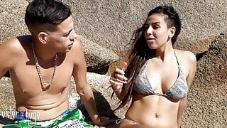 Fucking the Young Girl’s Ass on the Beach